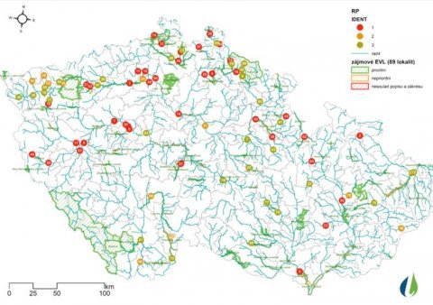 Mapa č. 4 Přehled extenzivně hodnocených rybích přechodů